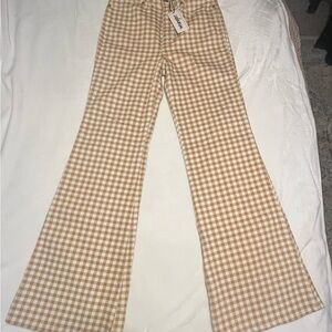 Wrangler Brown Plaid Flare Pants